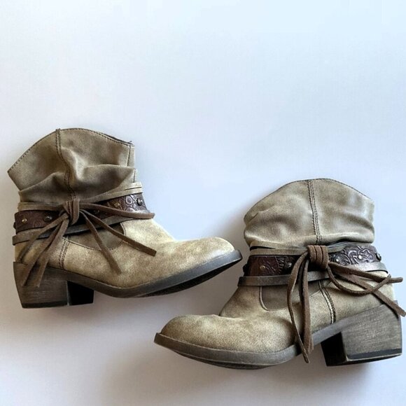 WESTERN POP JACKSON COWGIRL ANKLE BOOTS YOUTH 5M - Picture 1 of 11